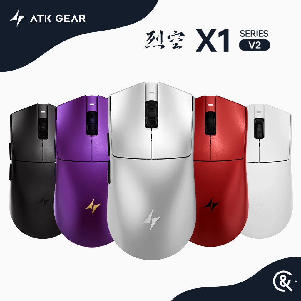 【美品】ATK GEAR X1 V2 Ultimate Red ATK X1 V2 Ultimate Mouse Wireless 8K Hz Paw3950Ultra Lightweight