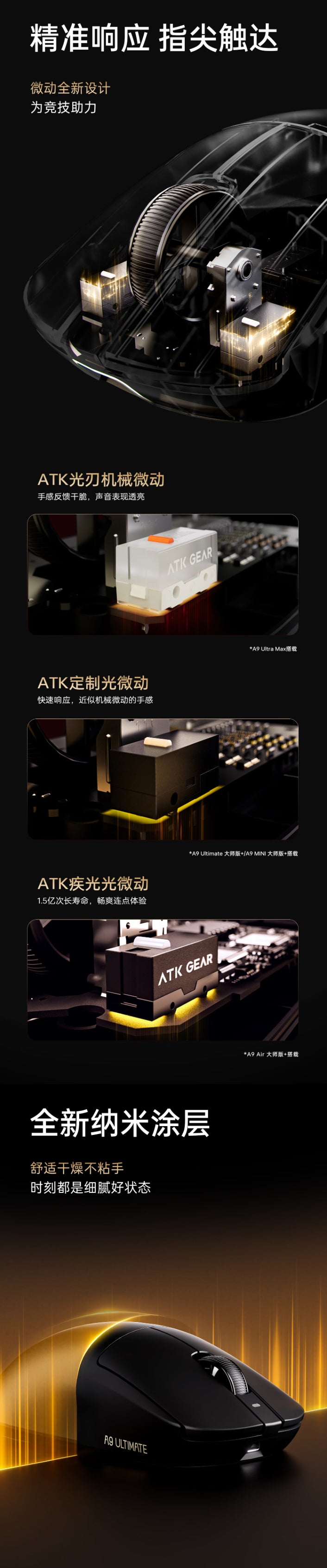ATK A9 MINI ULTIMATE大師版無線電競滑鼠｜C&T STORE 電競週邊代購