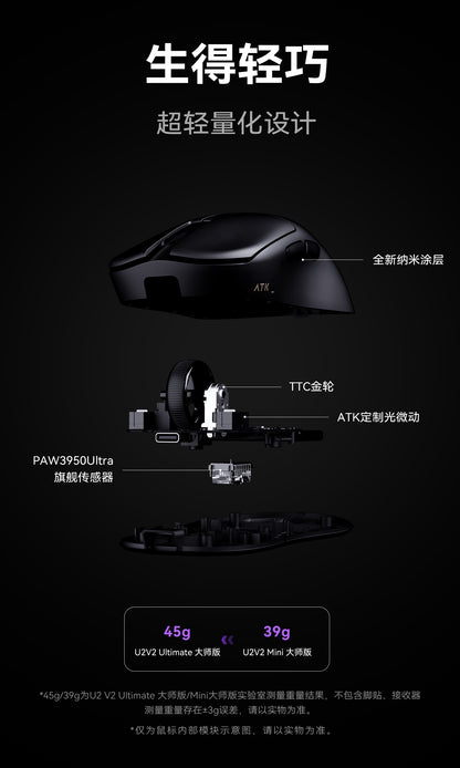 ATK 烈空 U2 烈空 U2 V2 ULTIMATE大師版/MINI 無線電競滑鼠