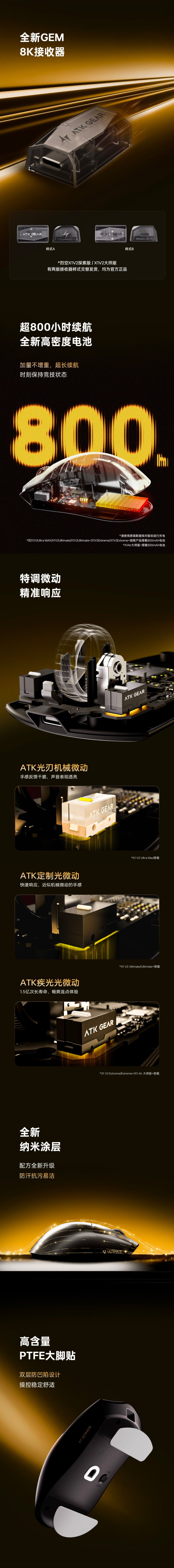 ATK 烈空 X1 V2 EXTREME探索版/ULTIMATE大師版/ULTRAMAX 無線電競滑鼠