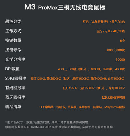 DARMOSHARK 達摩鯊 M3 PROMAX 無線電競滑鼠