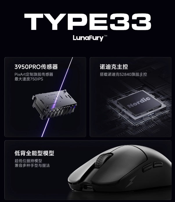 LUNAFURY TYPE33 電競滑鼠| C&T STORE 電競週邊代購