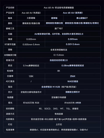 MCHOSE 邁從 Ace 68 Air 超競版/電競版 電競鍵盤