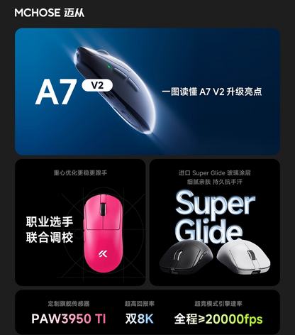MCHOSE 邁從 A7 V2 PRO/ULTRA/PRO+/ULTRA+ 無線電競滑鼠
